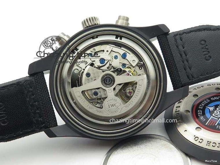 MIROTIME 0404 Comfortable Pilot Chrono IW388003 Real Ceramic ZF 1:1 Best Edition On Black Nylon Strap A 7322